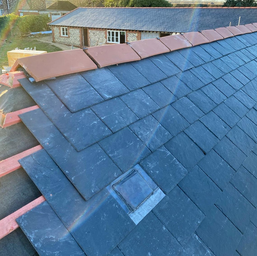 Leadworx bat access slates were installed on the roof of the stables